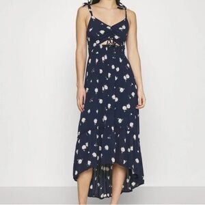Hollister Navy Floral High Low Dress